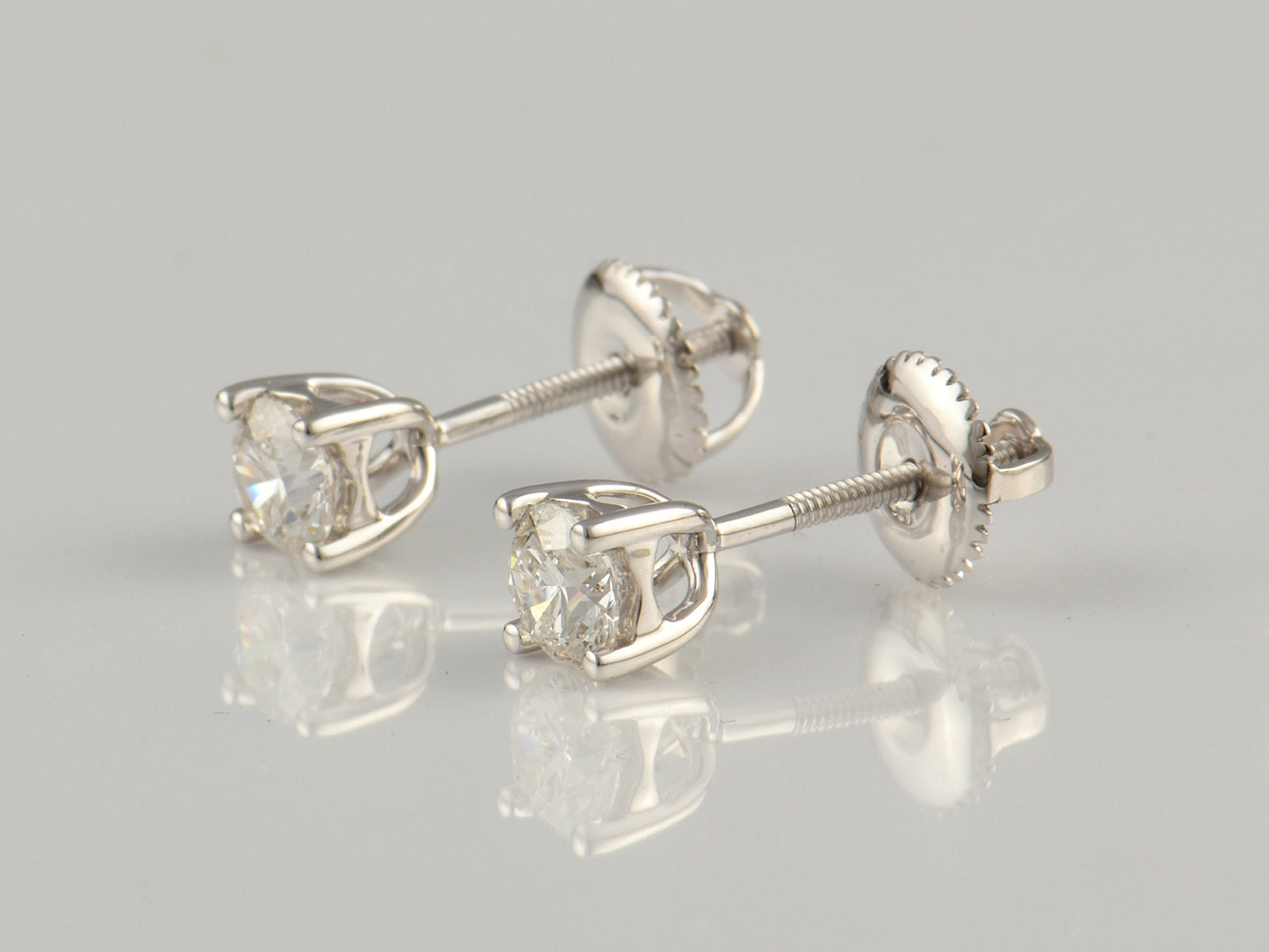 9ct White Gold GIA Certificated Diamond Stud Earrings 0.73ct