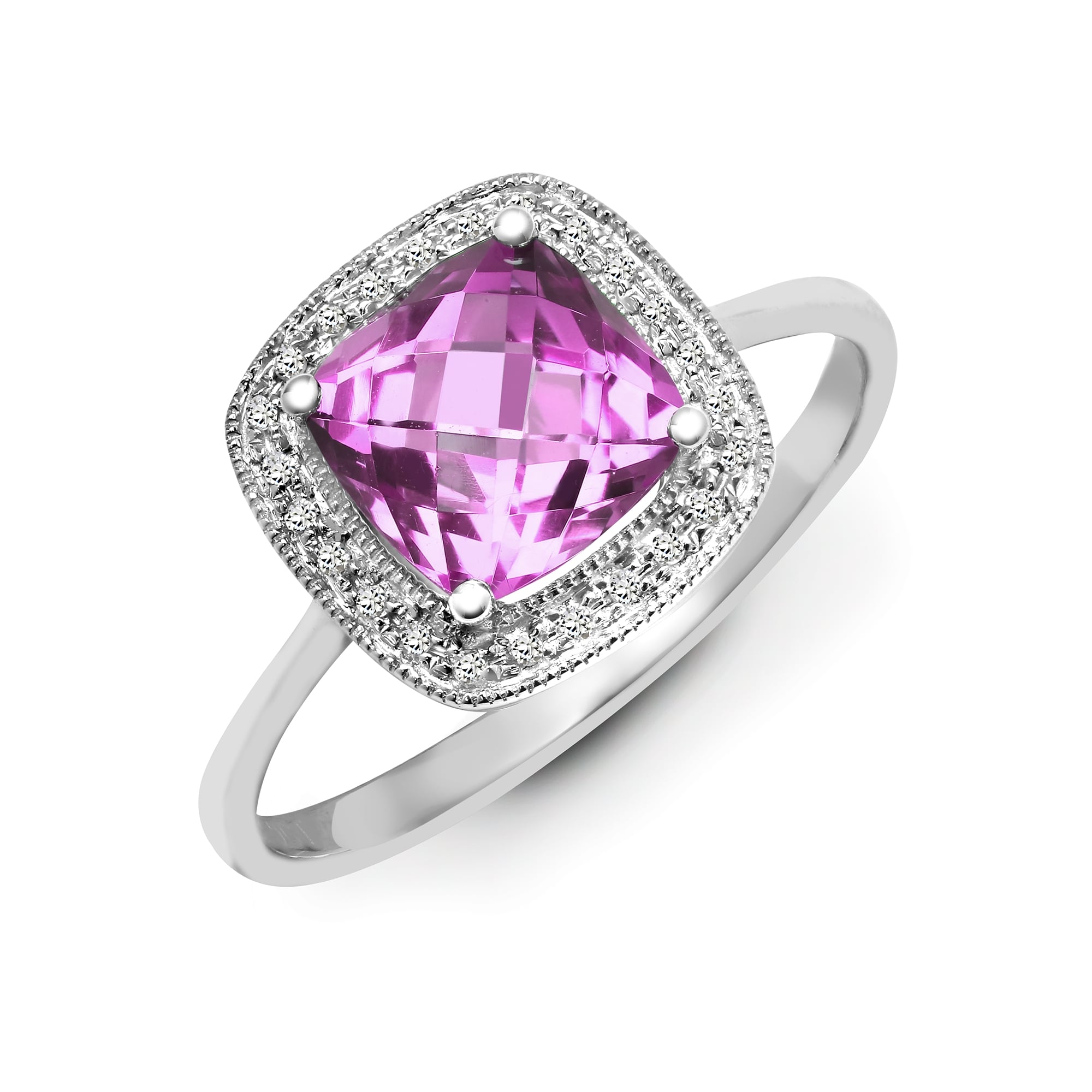 COPY - 9ct White Diamond-7pts Am-1.45ct Cushion Ring