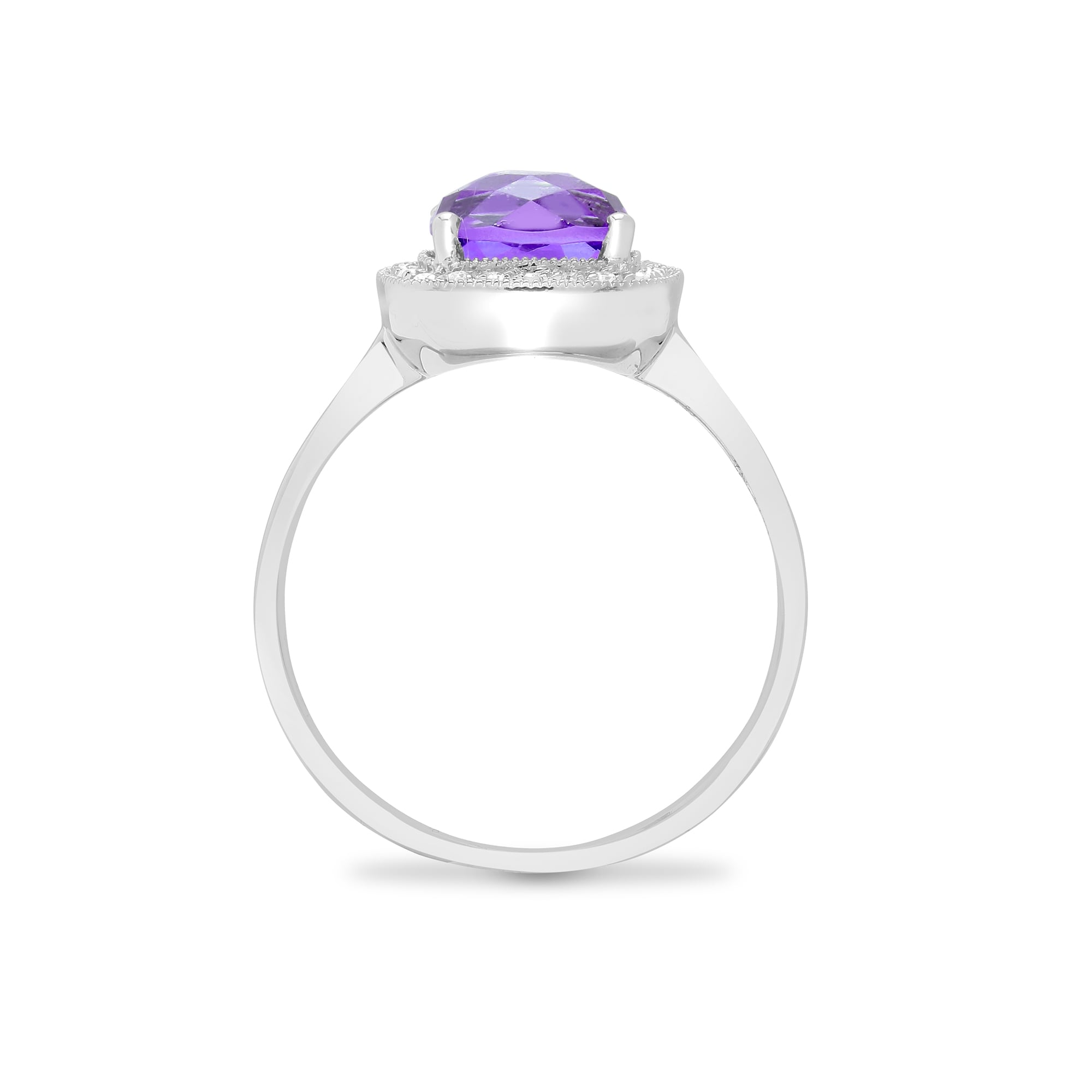 COPY - 9ct White Diamond-7pts Am-1.45ct Cushion Ring