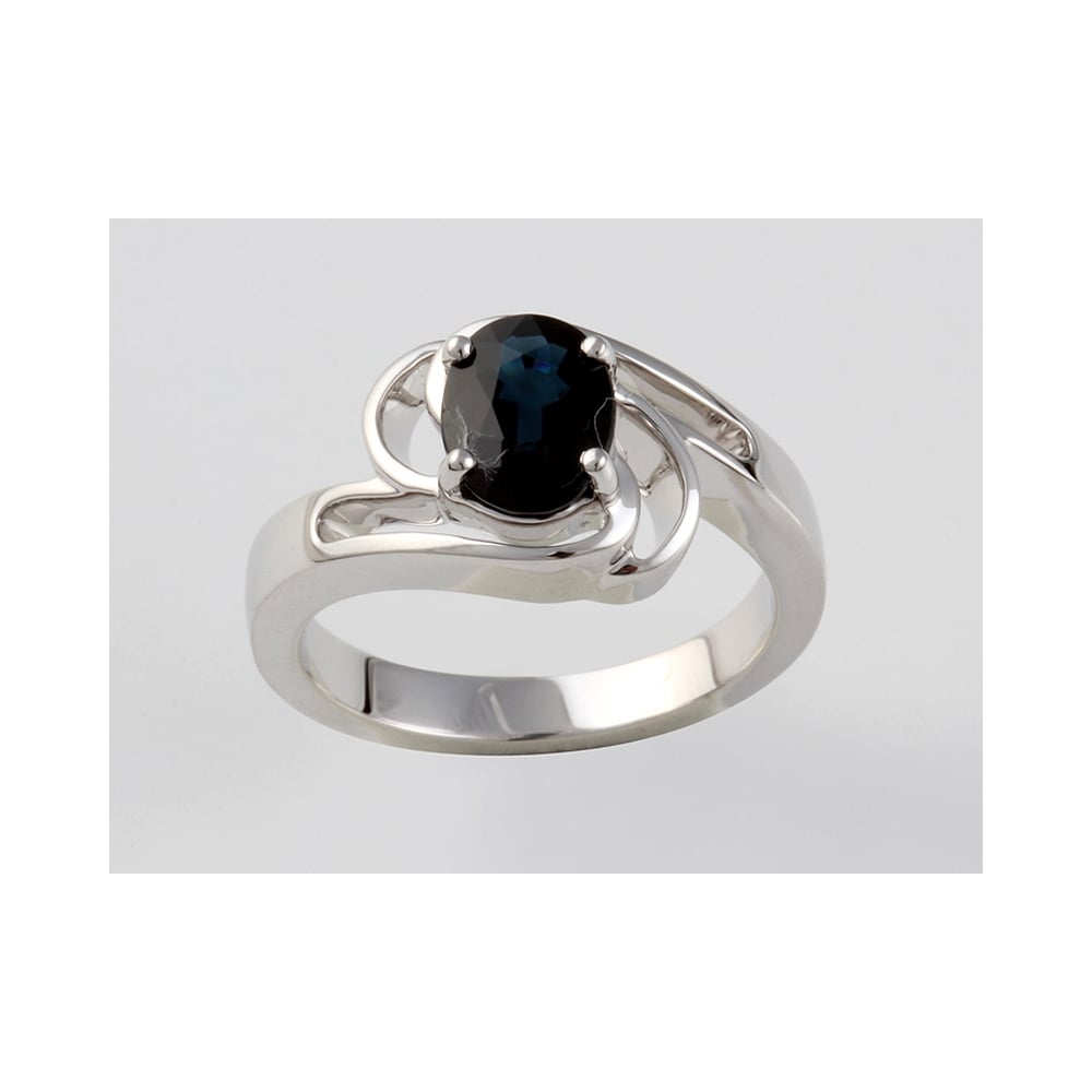 9ct White Gold Oval Sapphire Ring  1.47ct