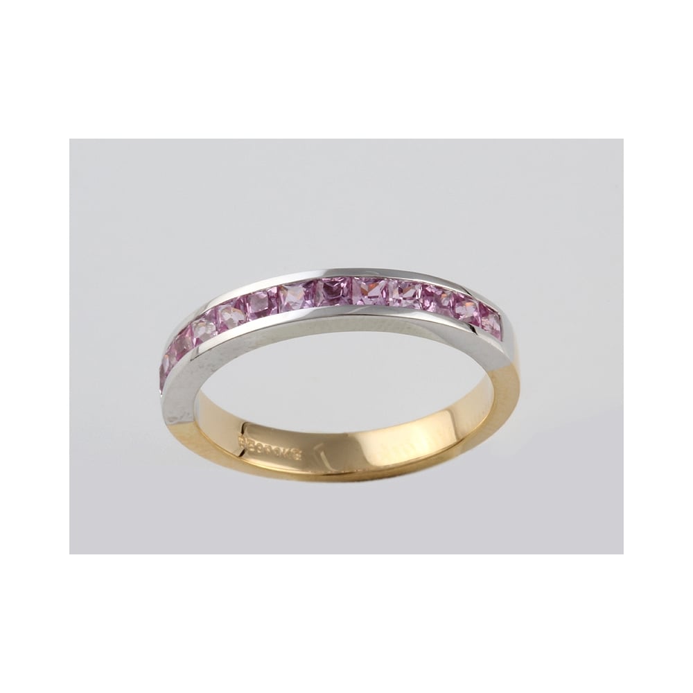 18ct Pink Sapphire 0.90ct Half Eternity Ring