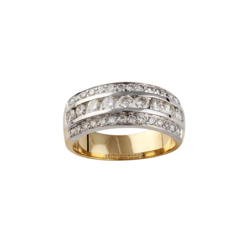 9ct Yellow Gold Half Eternity Ring 0.90ct