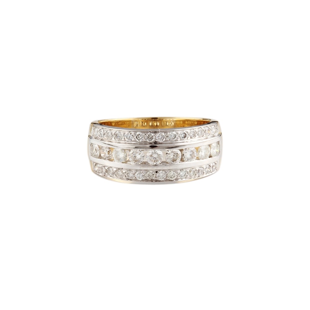 9ct Yellow Gold Half Eternity Ring 0.90ct