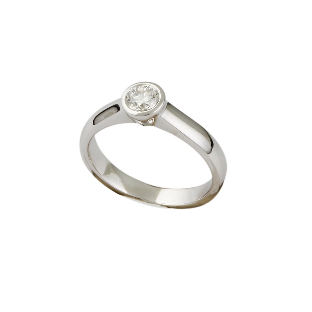 9ct White Gold Solitaire Ring 0.35ct