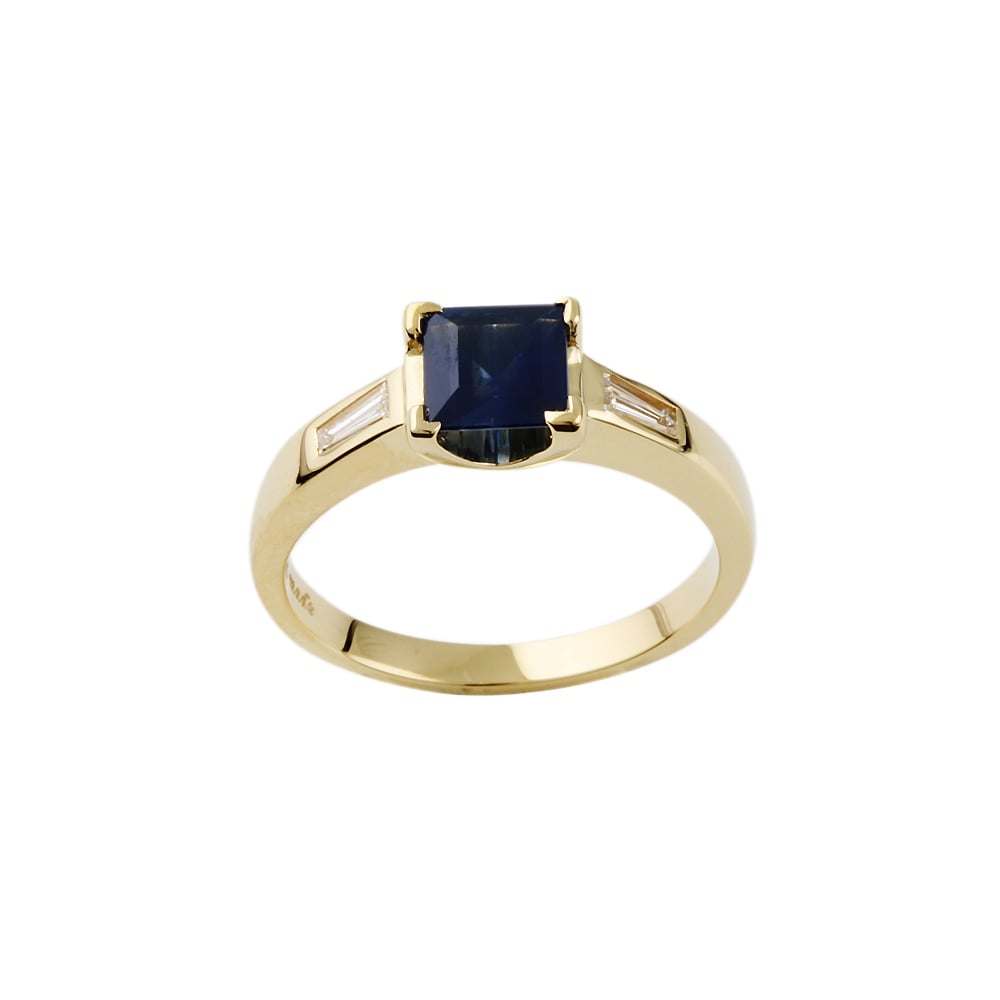 9ct Yellow Gold Sapphire And Diamond Ring