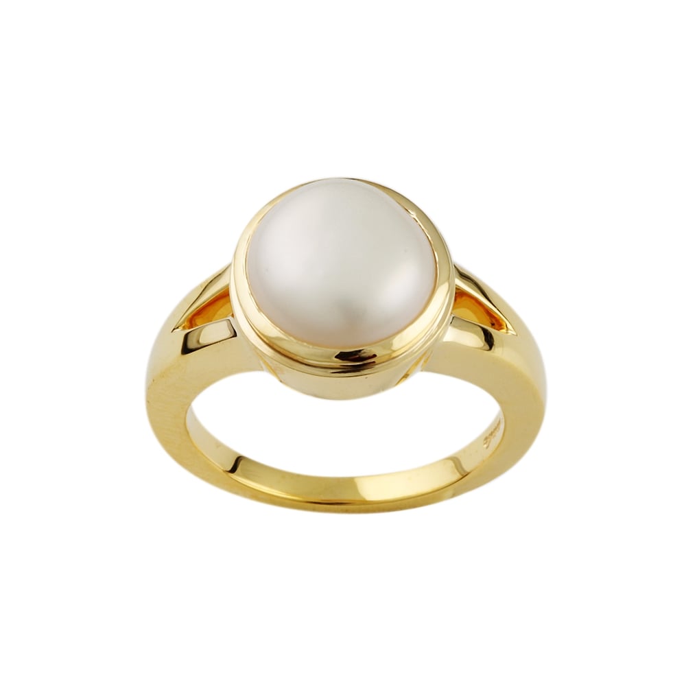 9ct Yellow Gold Mabe Pearl 10mm Dress Ring