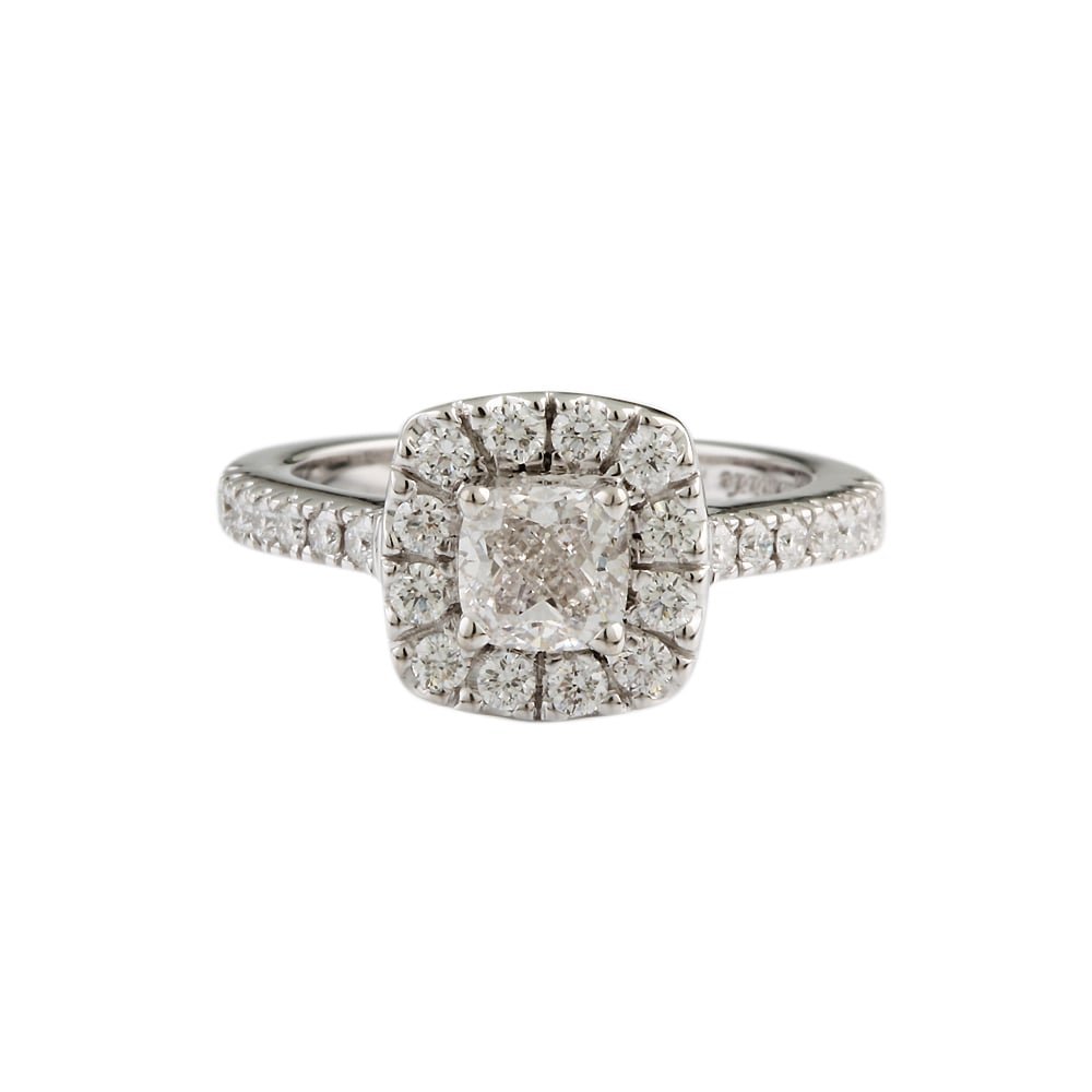 9ct white gold diamond cluster