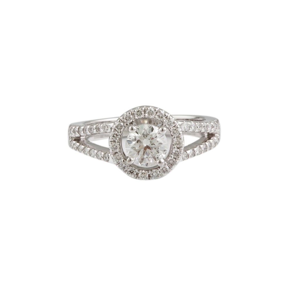 9ct White Gold Diamond Cluster Ring 0.99ct