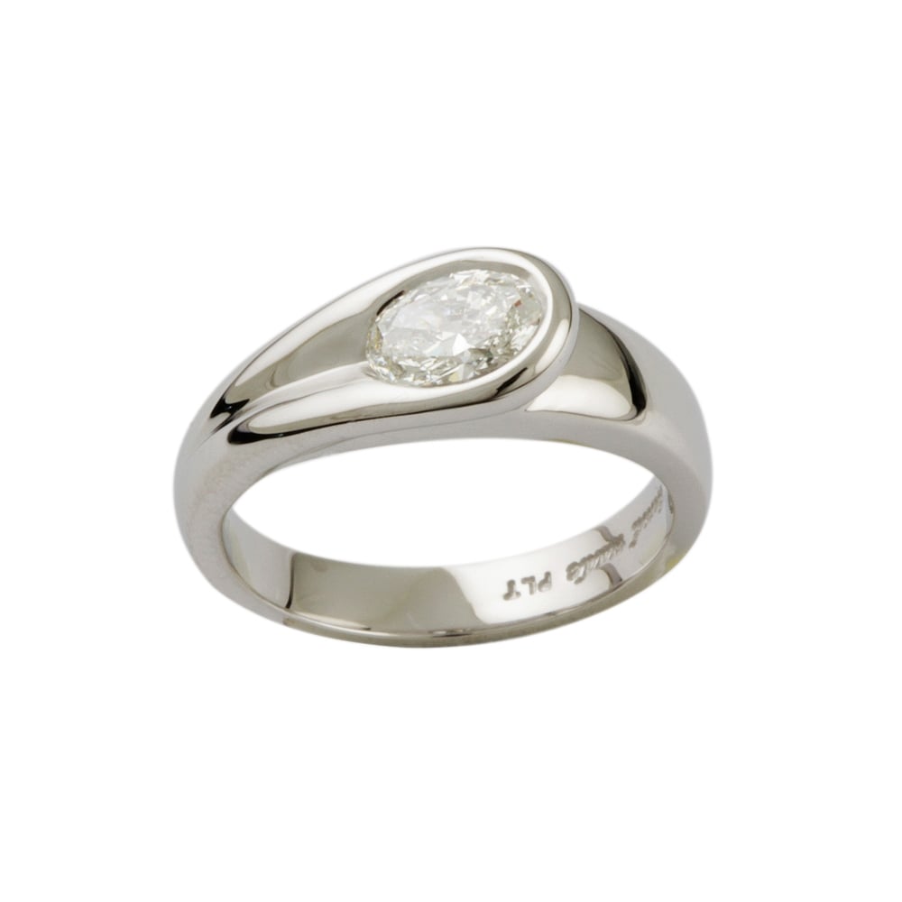 9ct white gold single stone diamond ring 0.51ct