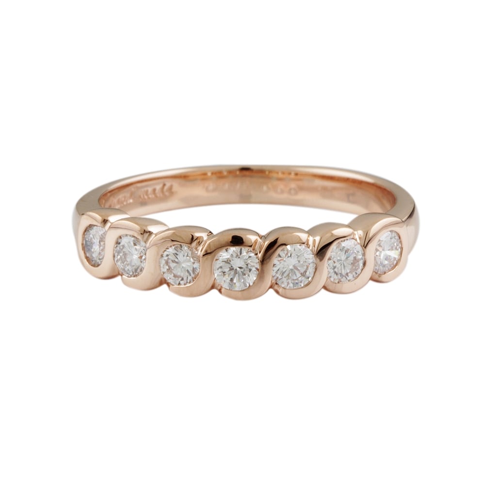 9ct yellow gold seven stone diamond ring