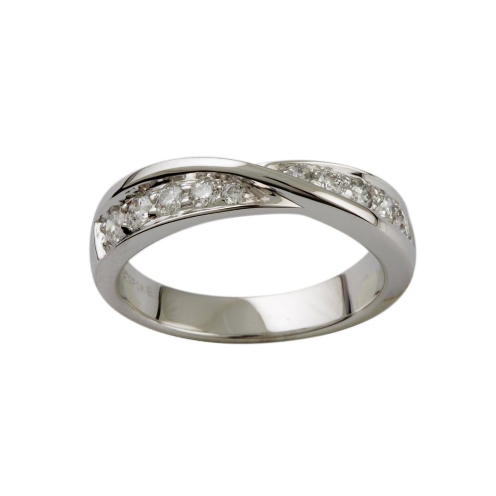9ct White Gold Diamond Half Eternity Ring 0.35ct
