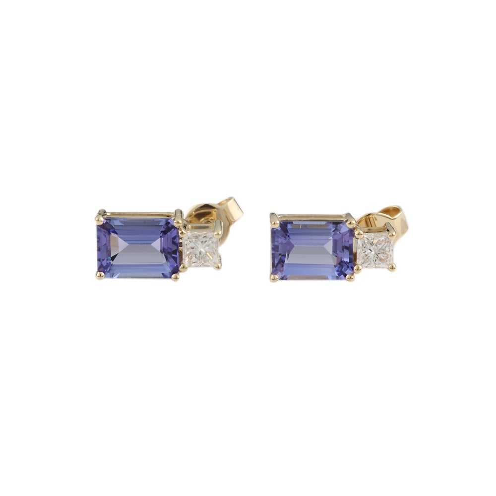 Tanzanite and diamond earrings