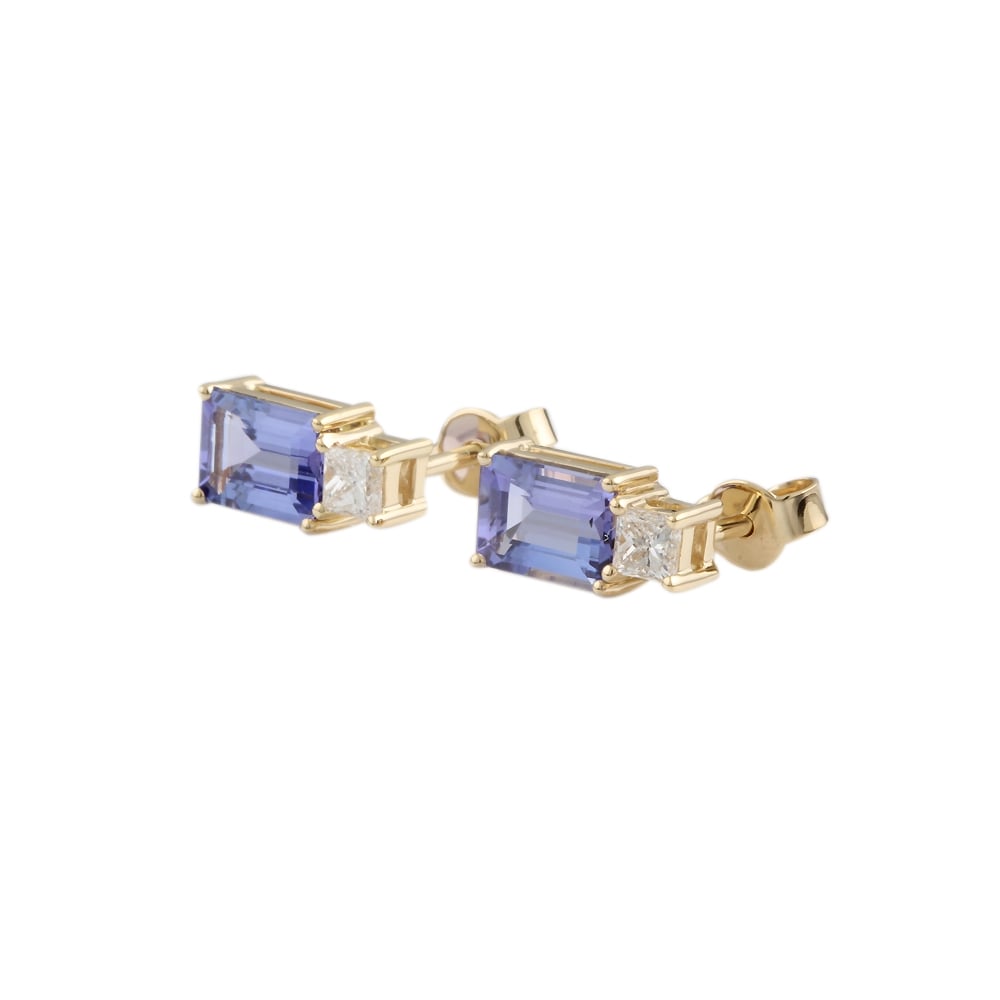 Tanzanite and diamond earrings