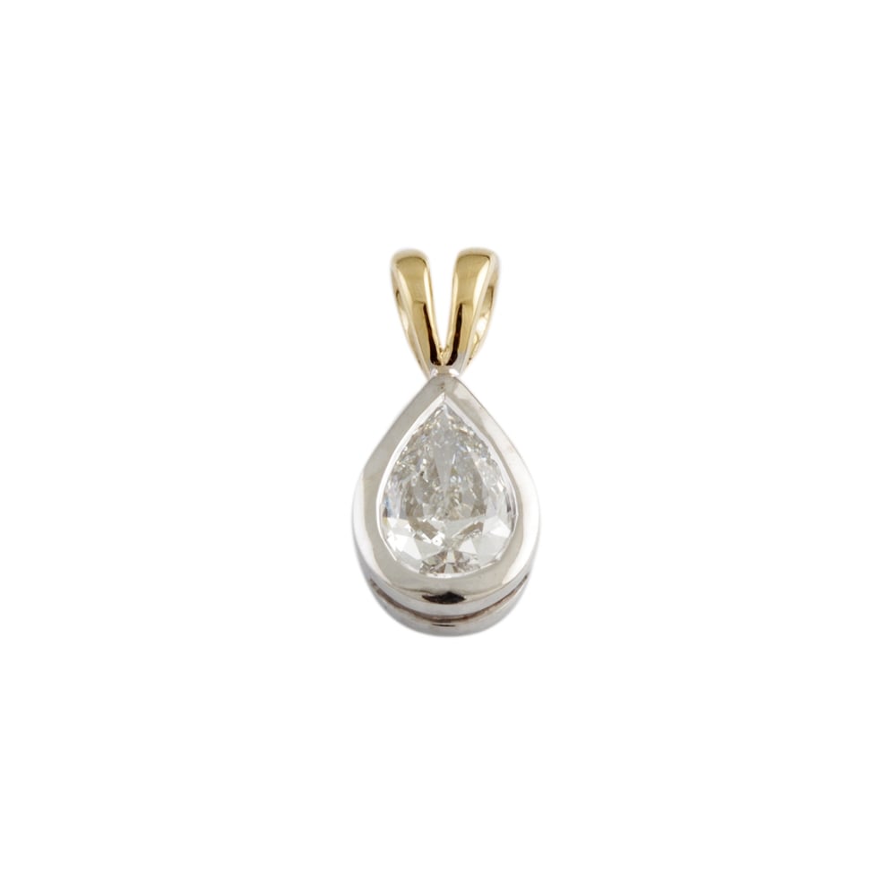 9ct yellow and white gold diamond pendant