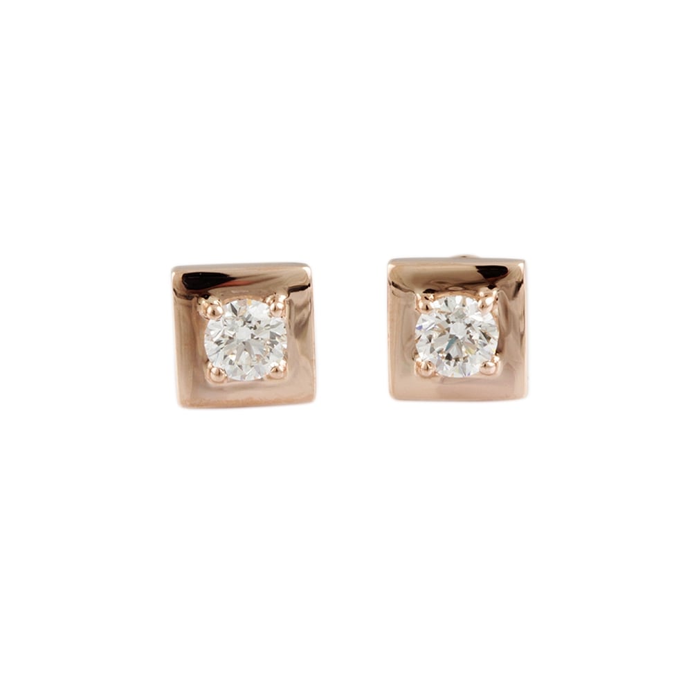 9ct Rose Gold Diamond Earrings 1.00ct