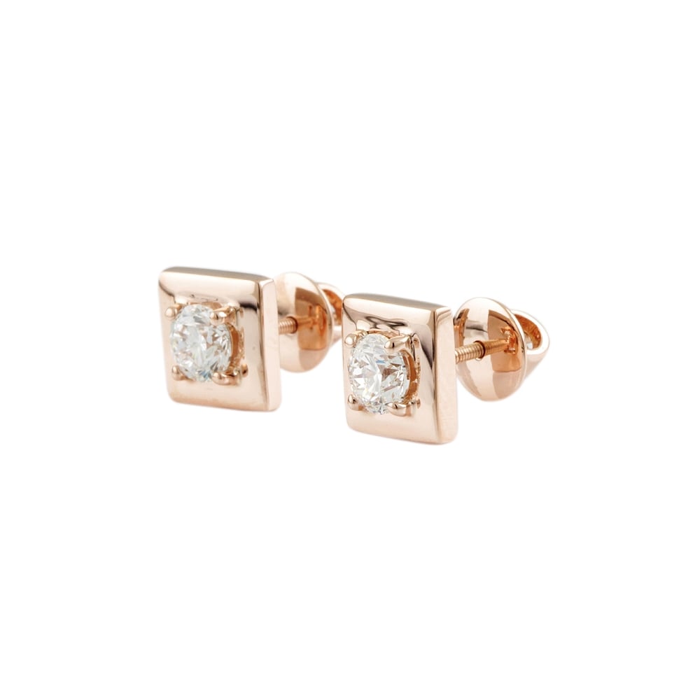 9ct Rose Gold Diamond Earrings 1.00ct