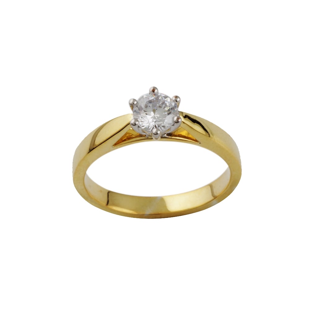 9ct yellow gold diamond solitaire ring 0.33ct