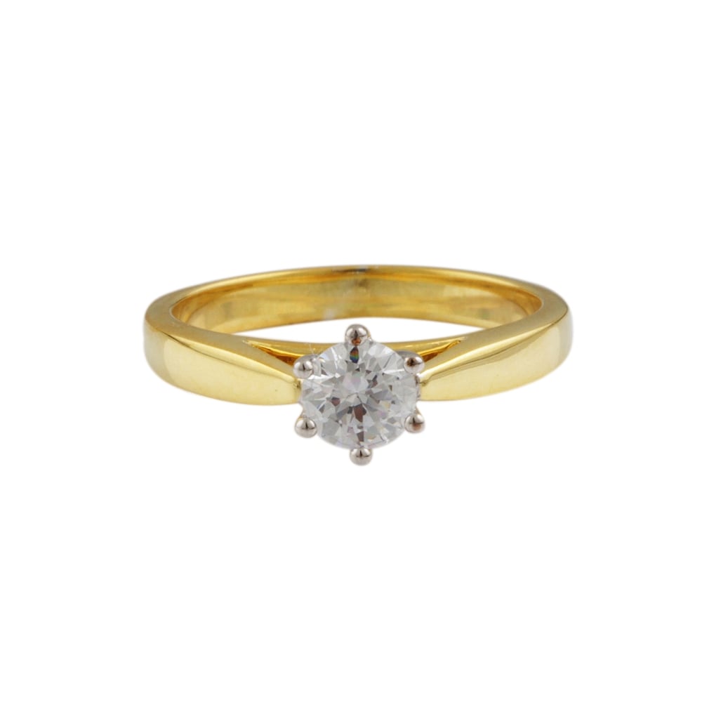 9ct yellow gold diamond solitaire ring 0.33ct