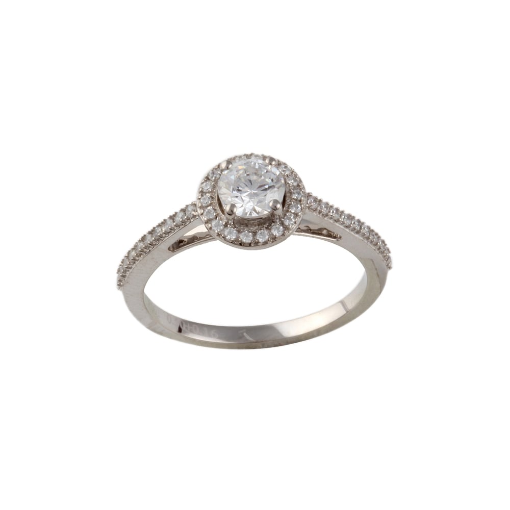 9ct white Gold Diamond Cluster Ring 0.62ct
