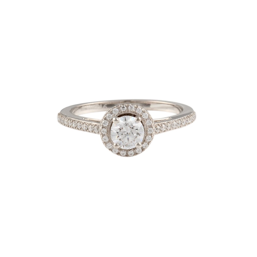 9ct white Gold Diamond Cluster Ring 0.62ct