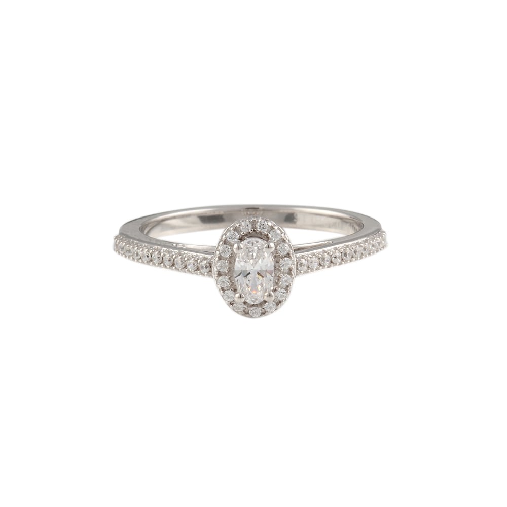 9ct white gold diamond cluster ring 0.45ct