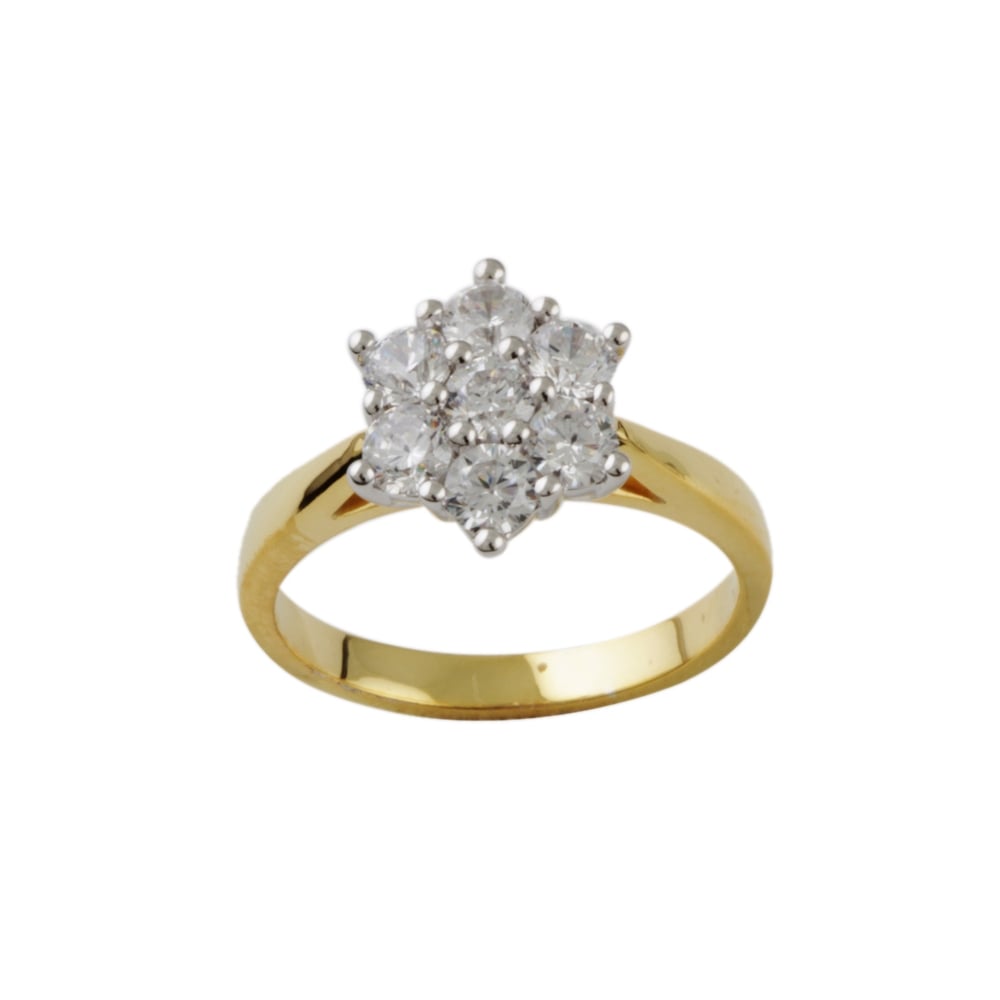 9ct yellow gold diamond cluster ring 0.50ct