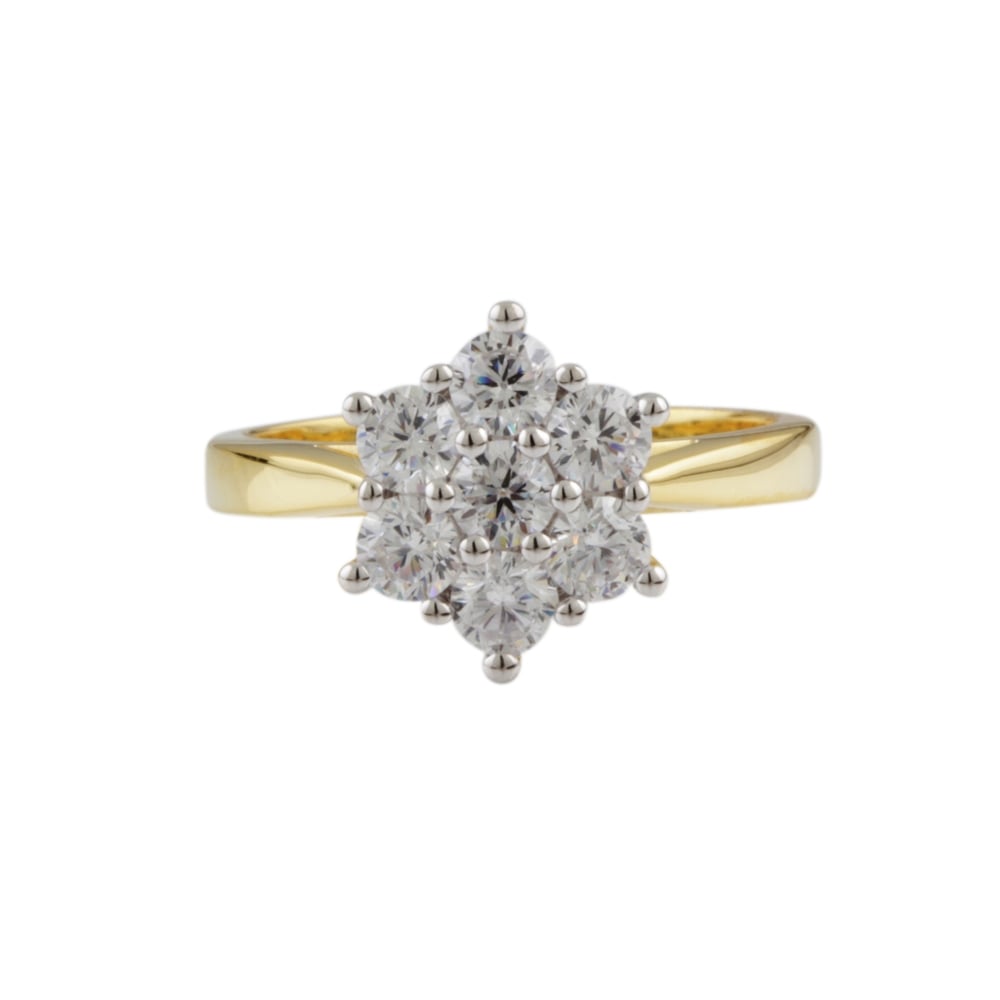 9ct yellow gold diamond cluster ring 0.50ct
