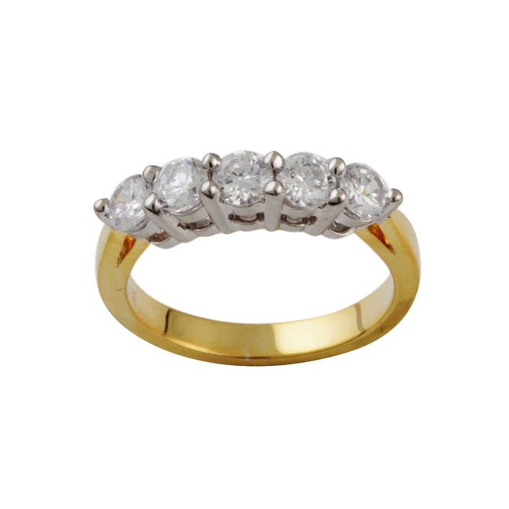 9ct yellow gold five stone diamond ring 0.50ct