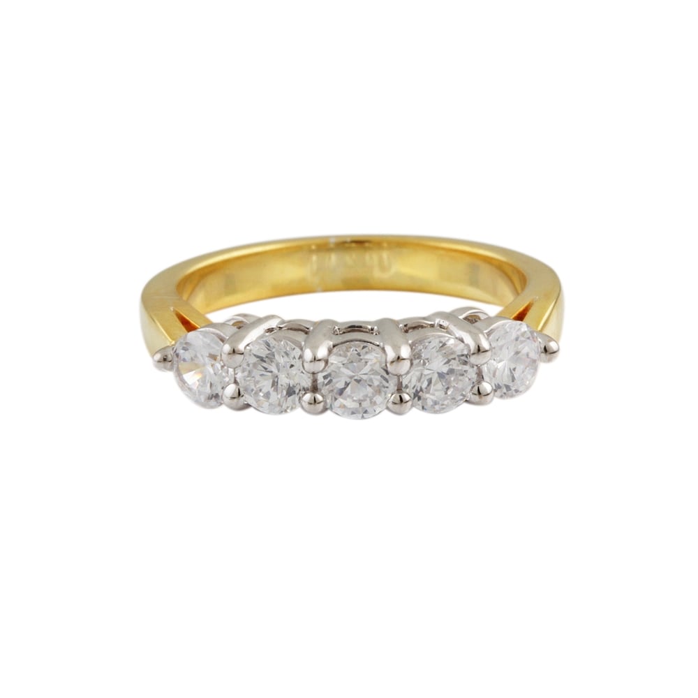9ct yellow gold five stone diamond ring 0.50ct