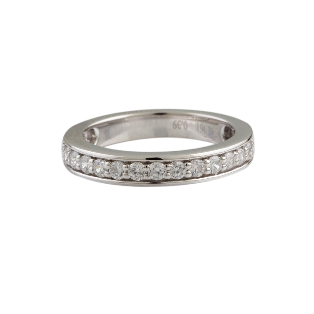 9ct White Gold Channel Set Diamond Half Eternity Ring 0.40ct