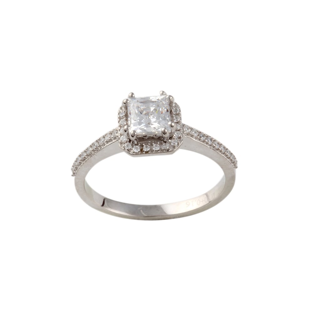 9ct White Gold Diamond Cluster Ring 0.85CT