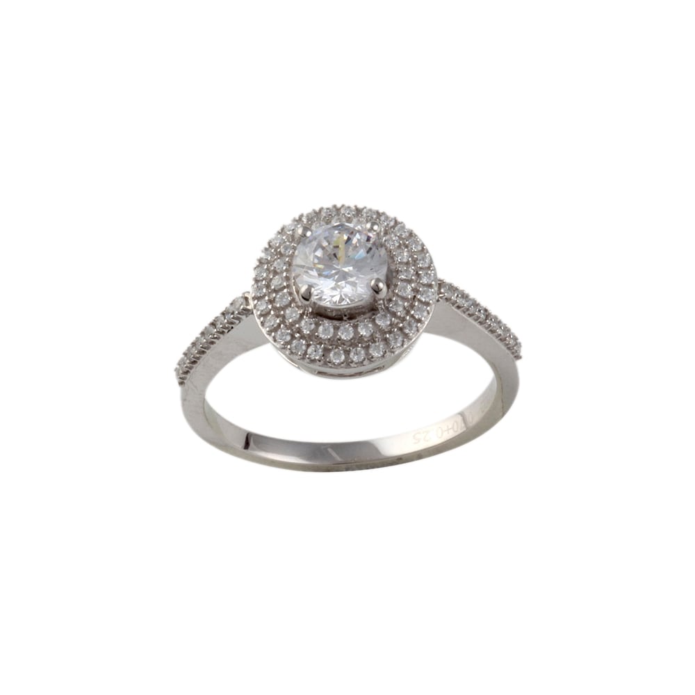 9ct White Gold Diamond Cluster Ring 0.90ct
