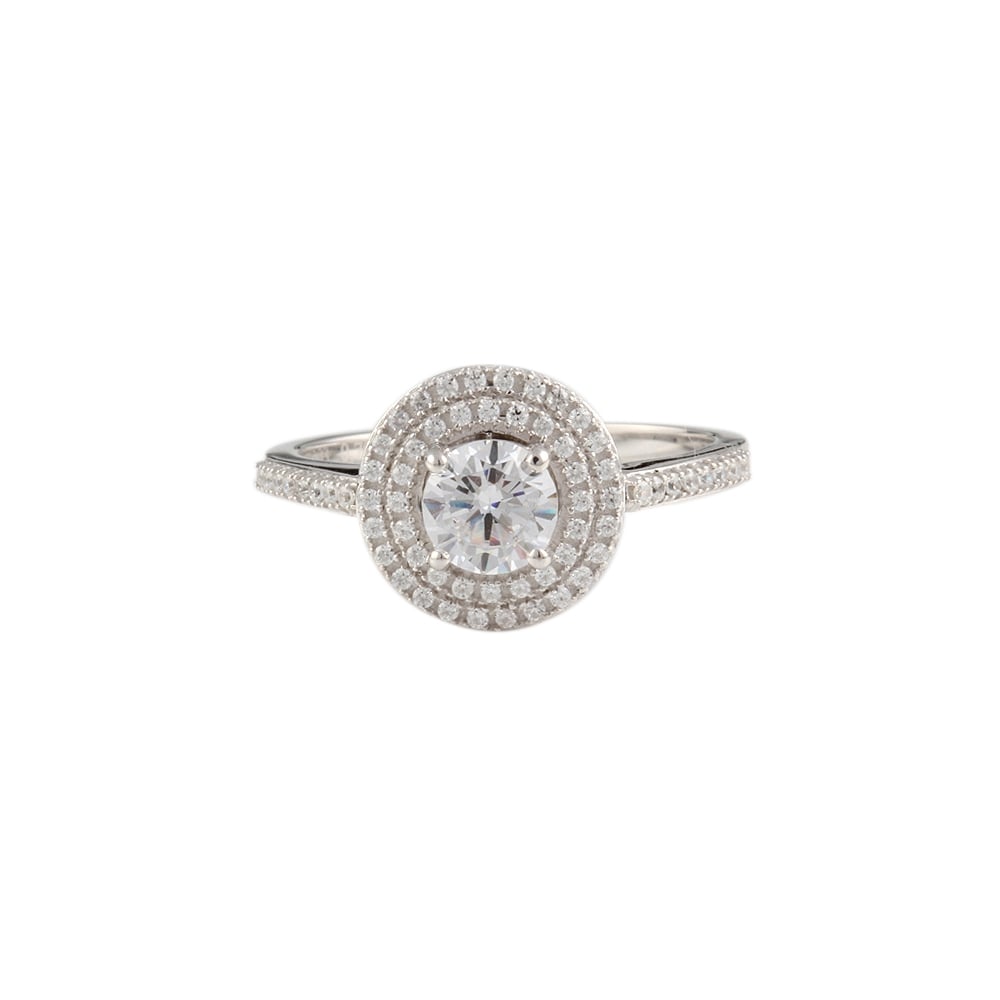 9ct White Gold Diamond Cluster Ring 0.90ct
