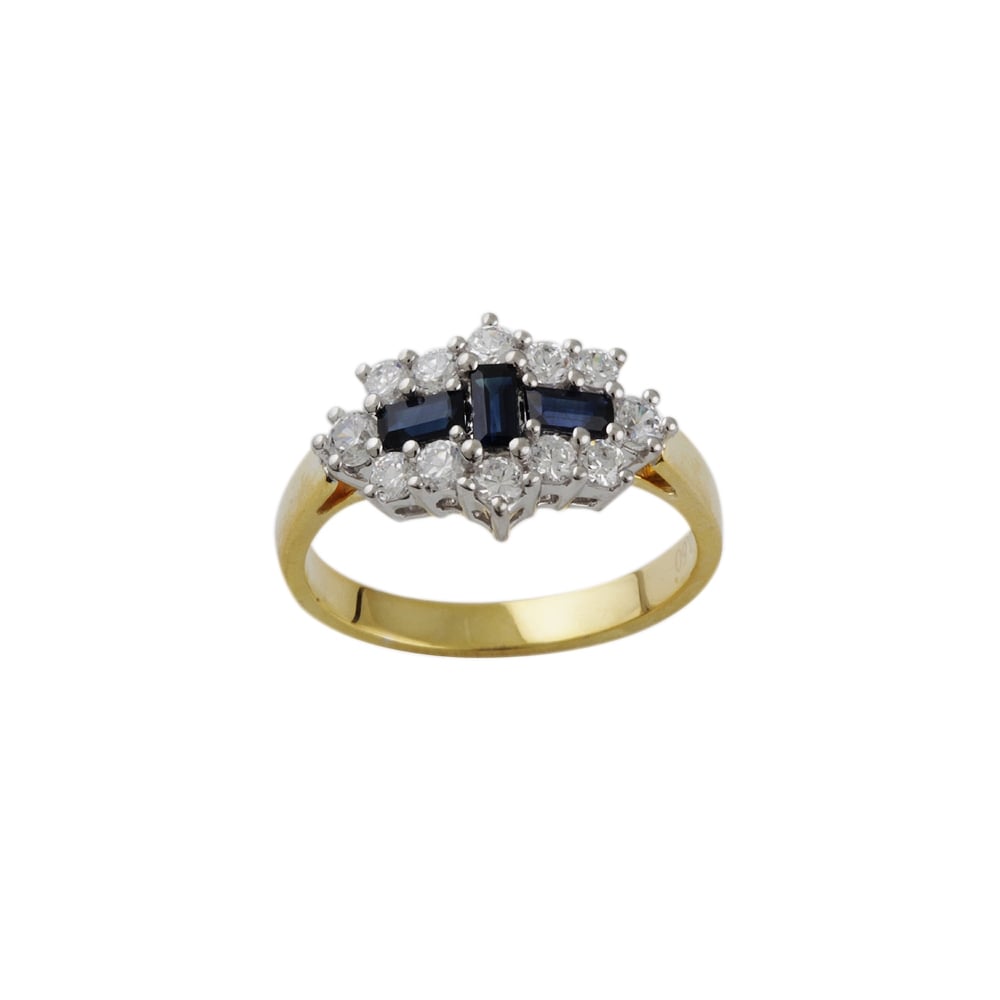 yellow and white gold Sapphire and Diamond dress ring