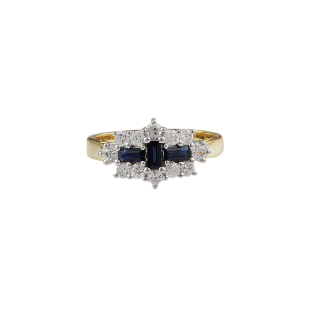 yellow and white gold Sapphire and Diamond dress ring
