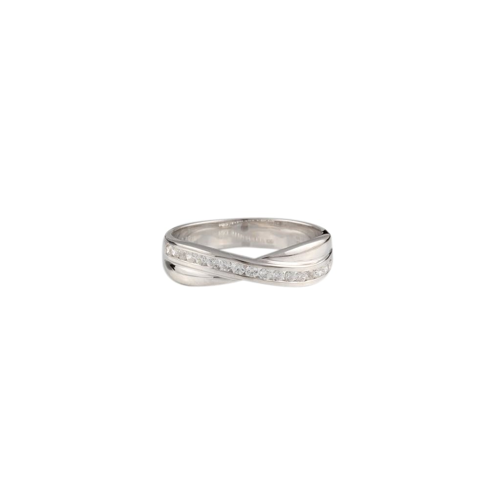 9ct white gold Diamond crossover Eternity ring 0.18ct