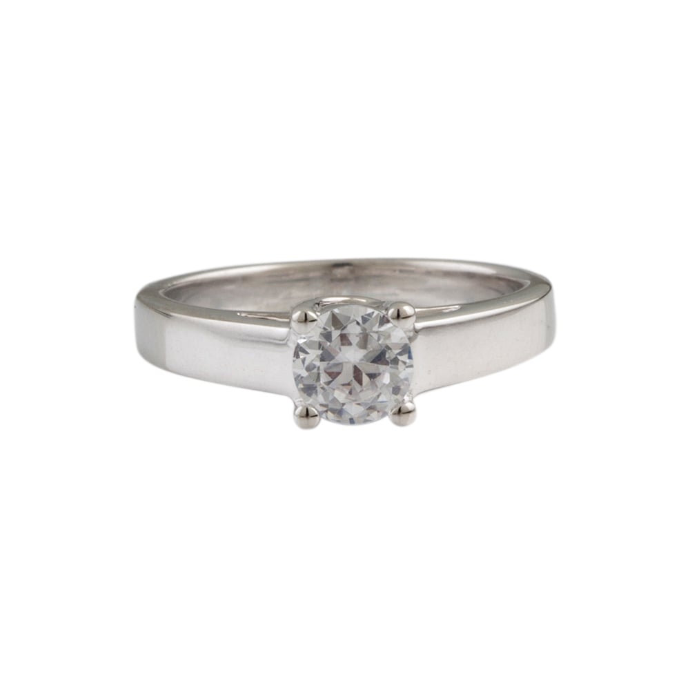 Heavy weight 9ct white gold diamond solitaire 0.33ct