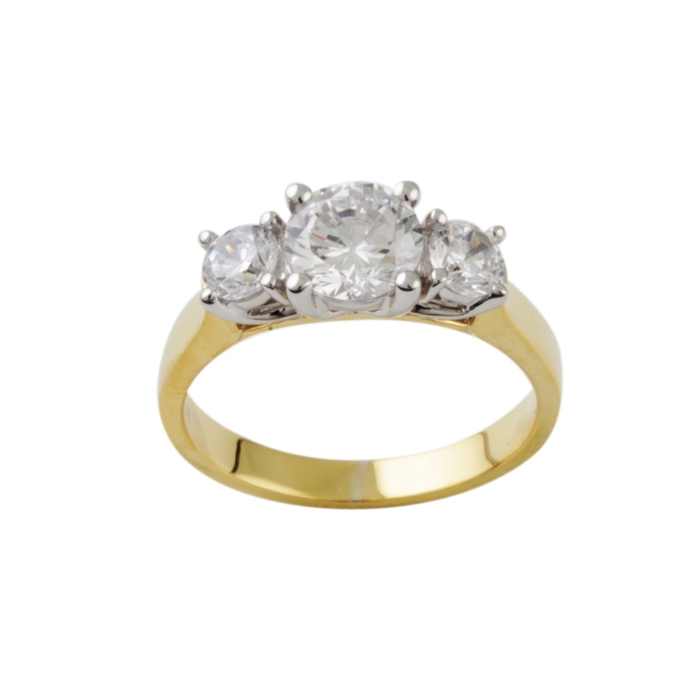 9ct Yellow Gold Three Stone Ring 0.50ct