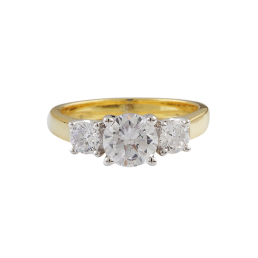 9ct Yellow Gold Three Stone Ring 0.50ct