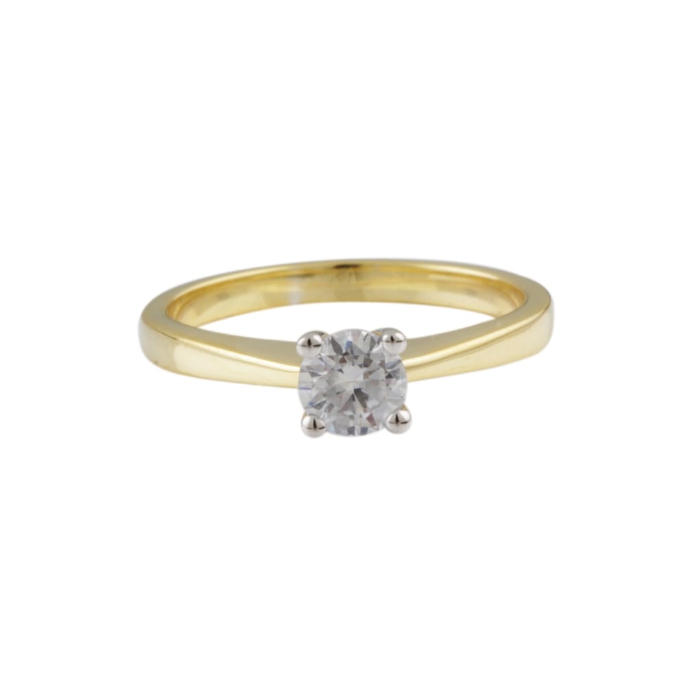 Heavy Weight 9ct Yellow Gold Diamond Solitaire Ring 0.33ct