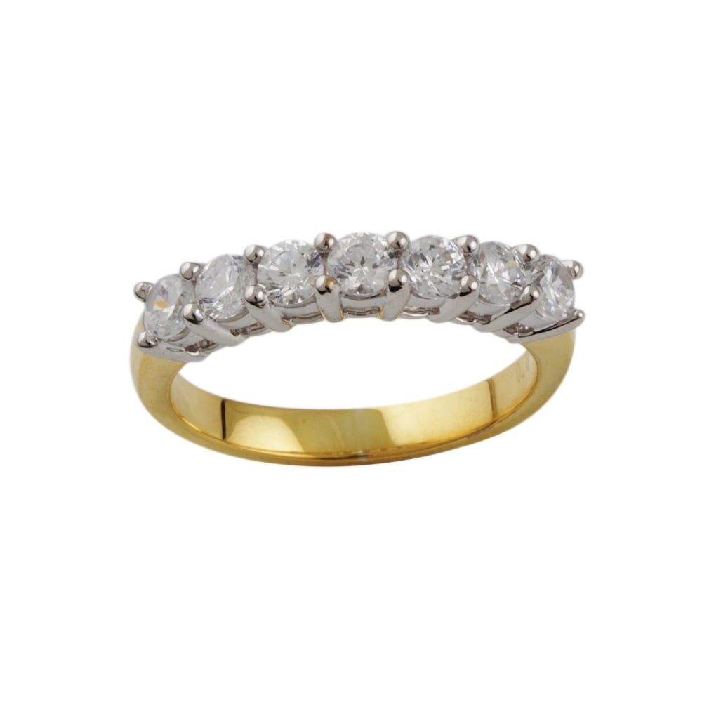 9ct yellow gold half eternity ring  0.70ct