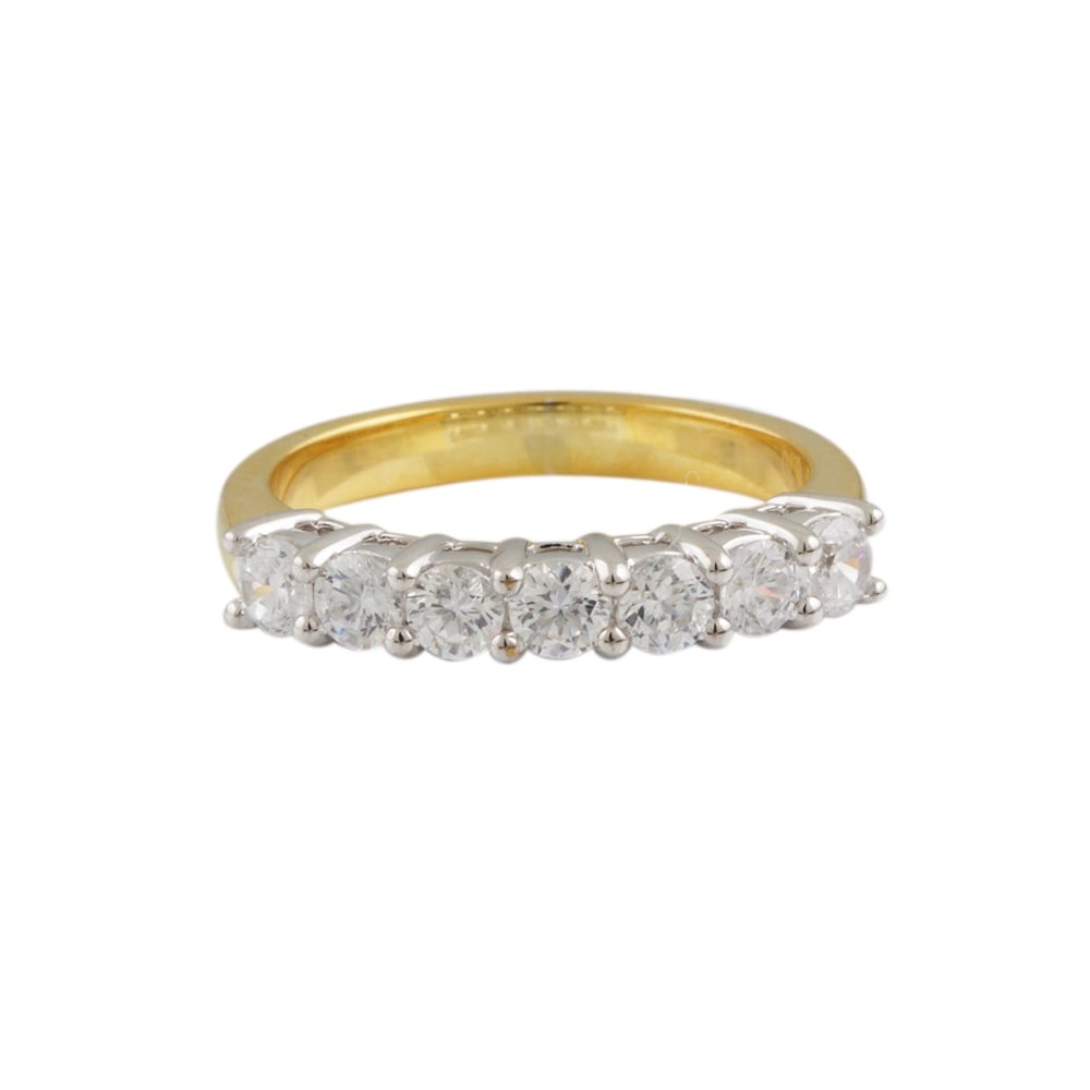 9ct yellow gold half eternity ring  0.70ct