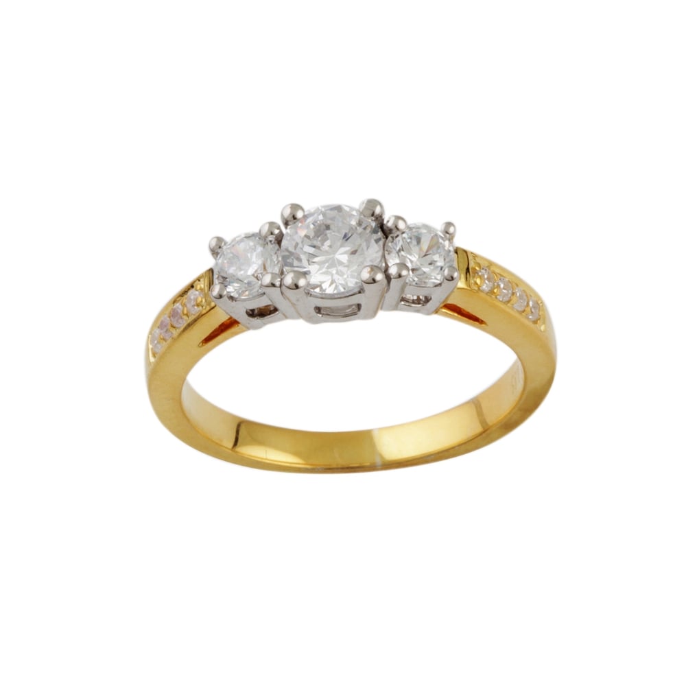 9ct yellow gold diamond ring 0.30ct, with diamond set shoulders 0.16ct