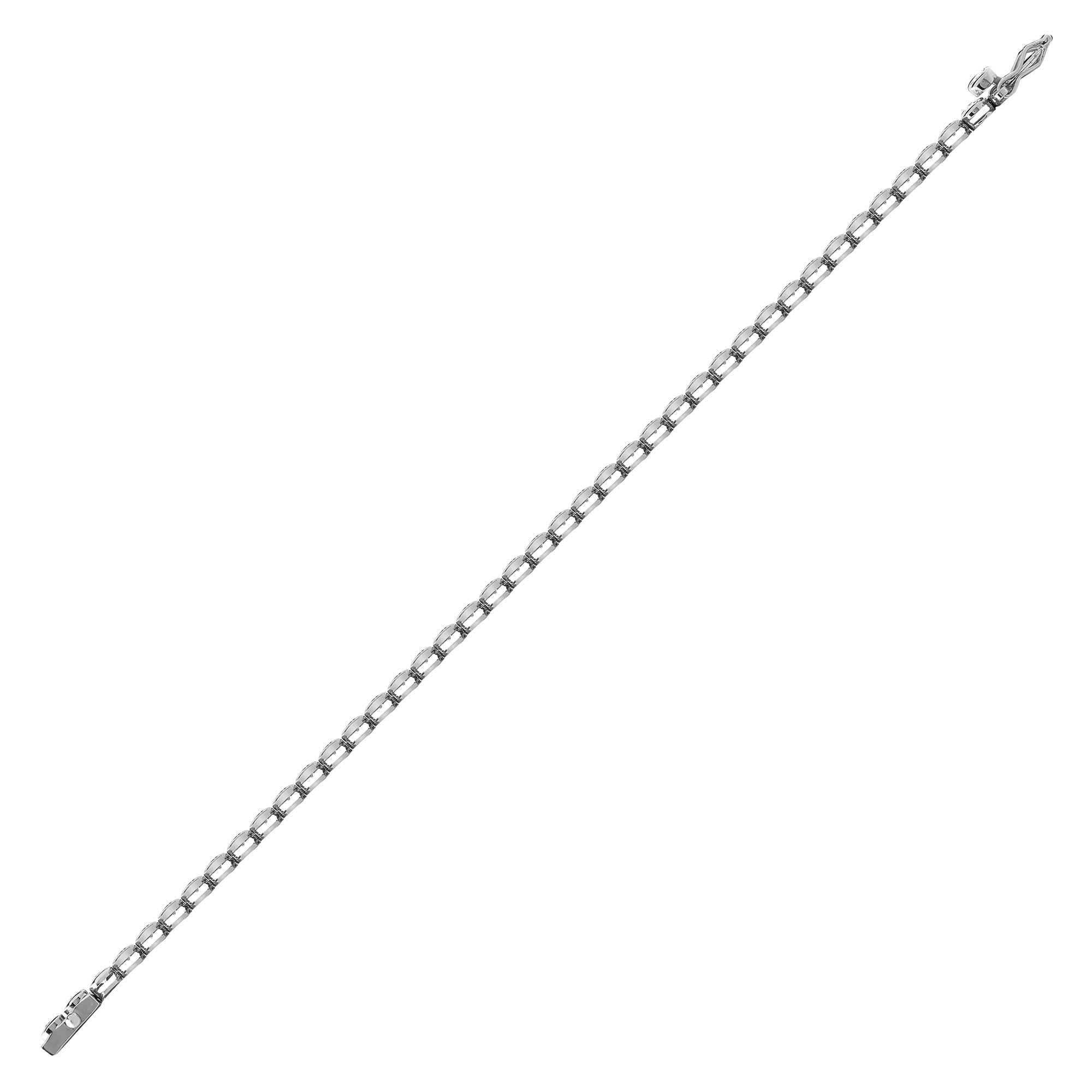 18ct White Gold 3.00ct Rub-over Diamond Line Bracelet