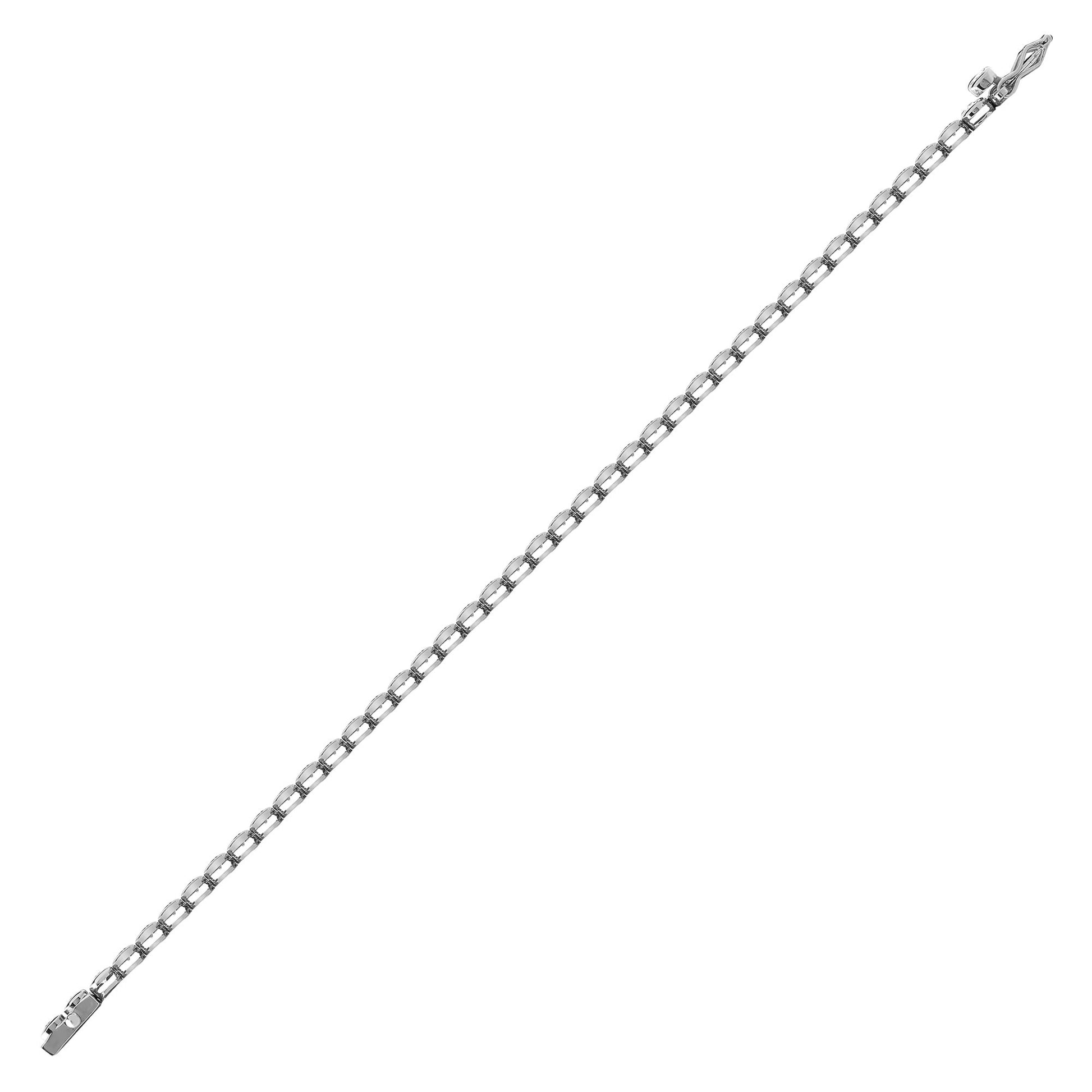 18ct White Gold 3.00ct Rub-over Diamond Line Bracelet