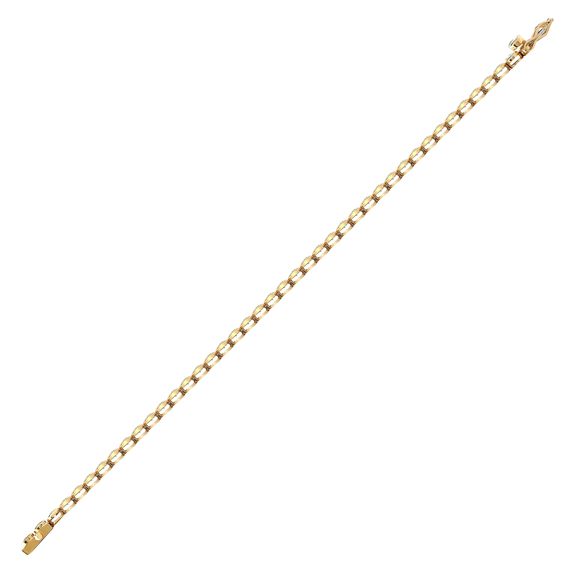 18ct Yellow Gold 1.00ct Rub-over Diamond Line Bracelet
