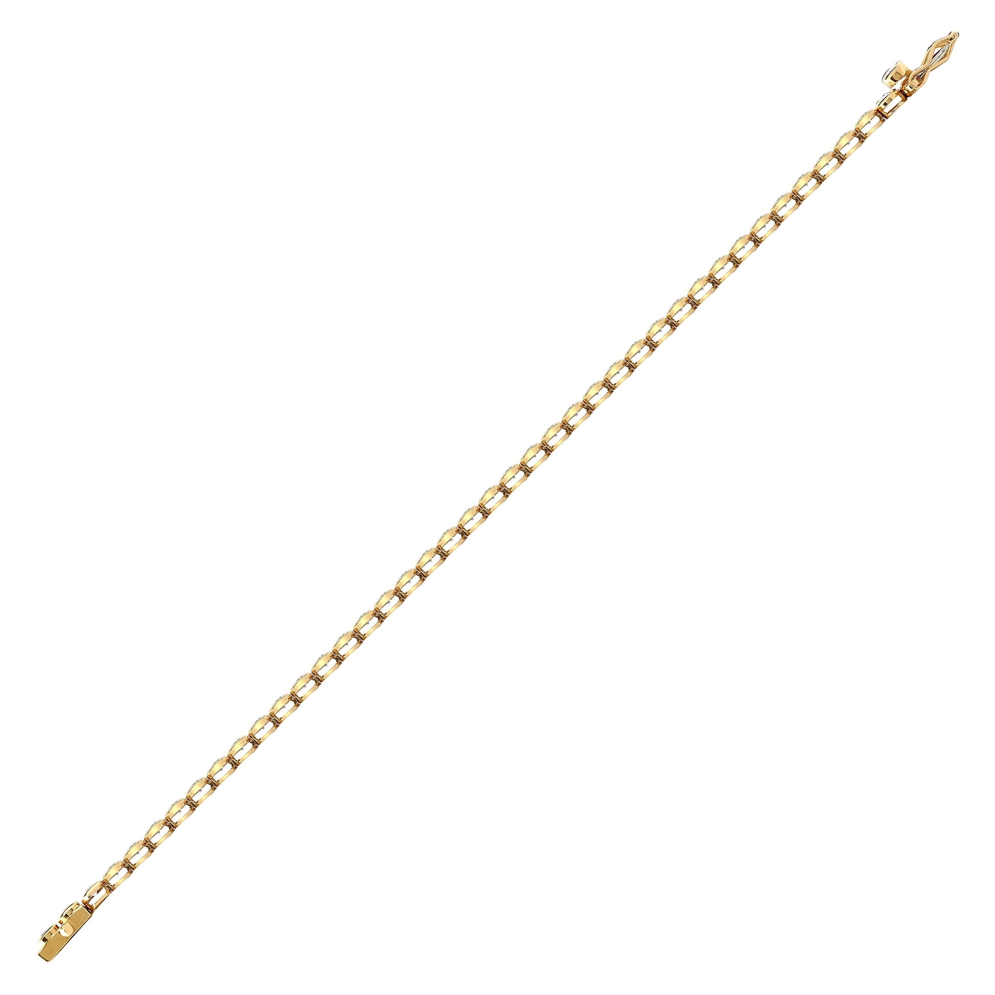 18ct Yellow Gold 3.00ct Rub-over Diamond Line Bracelet