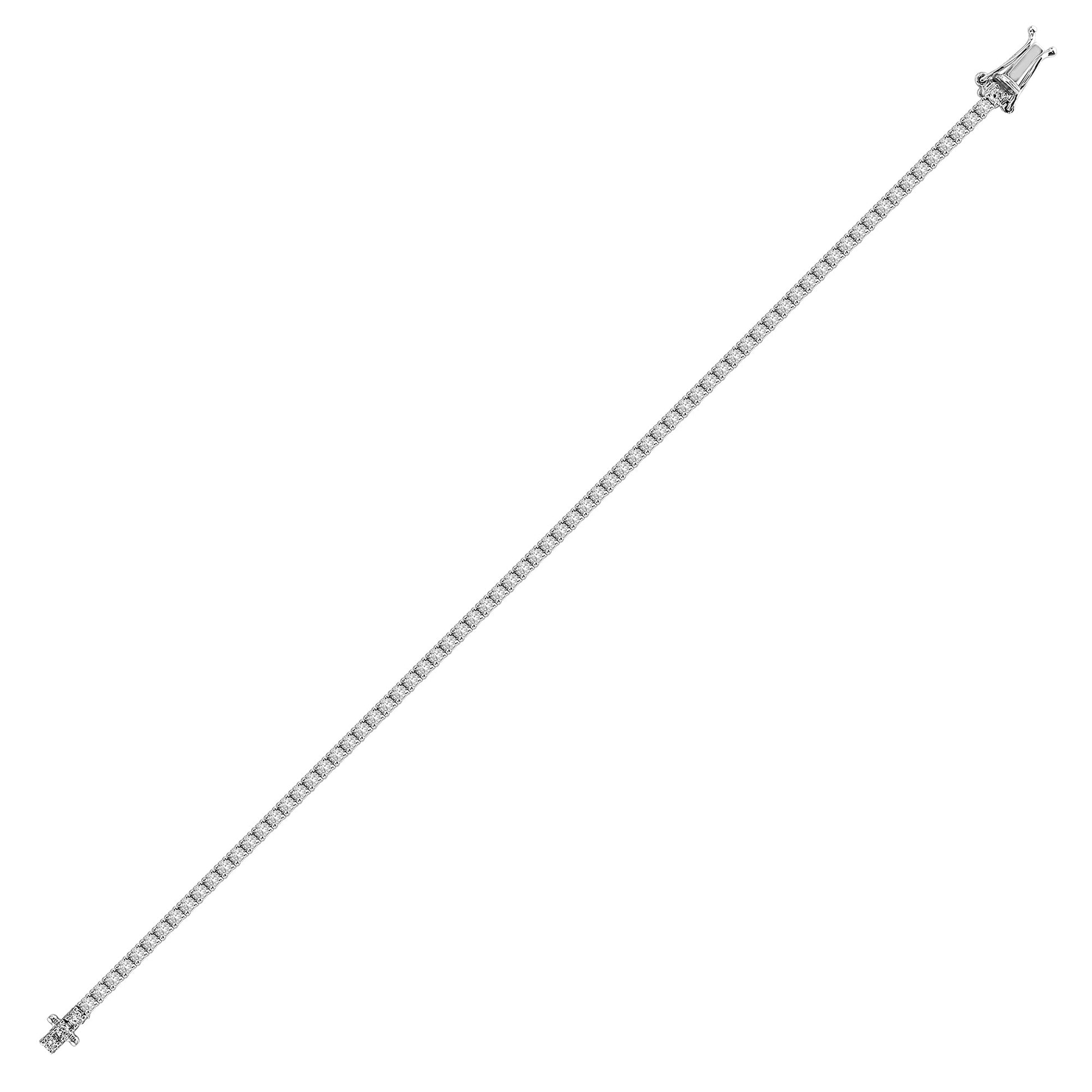 18ct White Gold 1.03ct Claw Set Tennis Bracelet