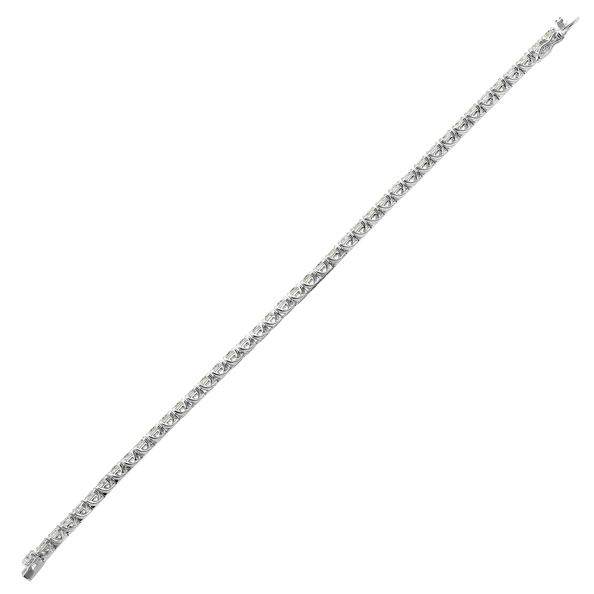 18ct White Gold 8.00ct Claw Set Diamond Line Bracelet