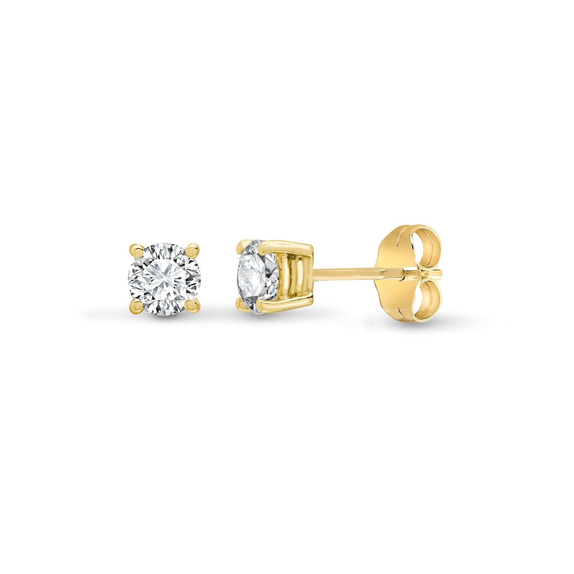 18ct Yellow Gold 50pts Claw set earrings